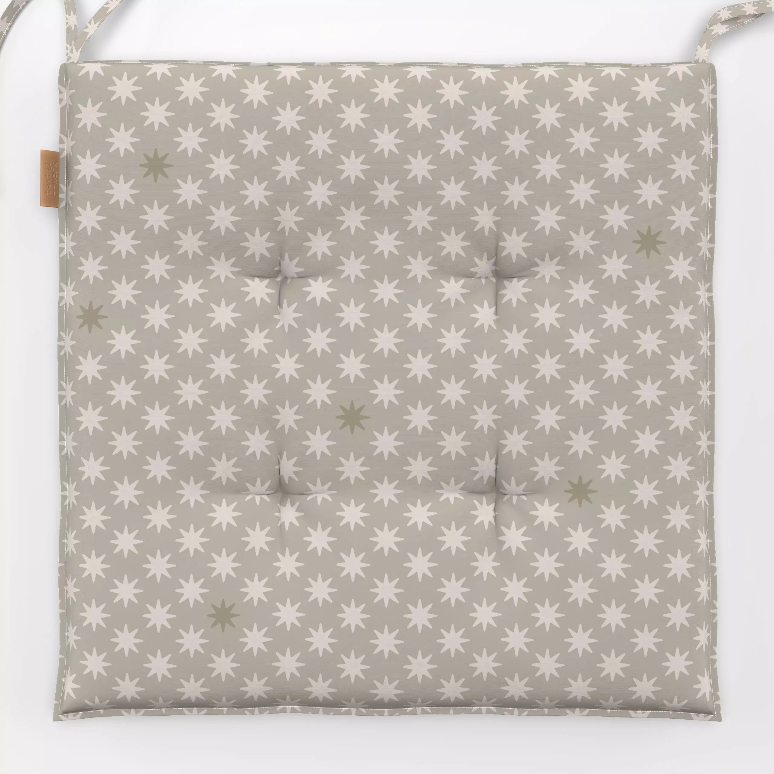 Sitzkissen Sterne beige - Weihnachten, Anlässe - von „Studio Kesse"; Muster, Sterne, Weihnachten, Scandi, Nordic, Weihnachts...