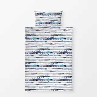 Bettwäsche Watercolor Stripes Sea Waves