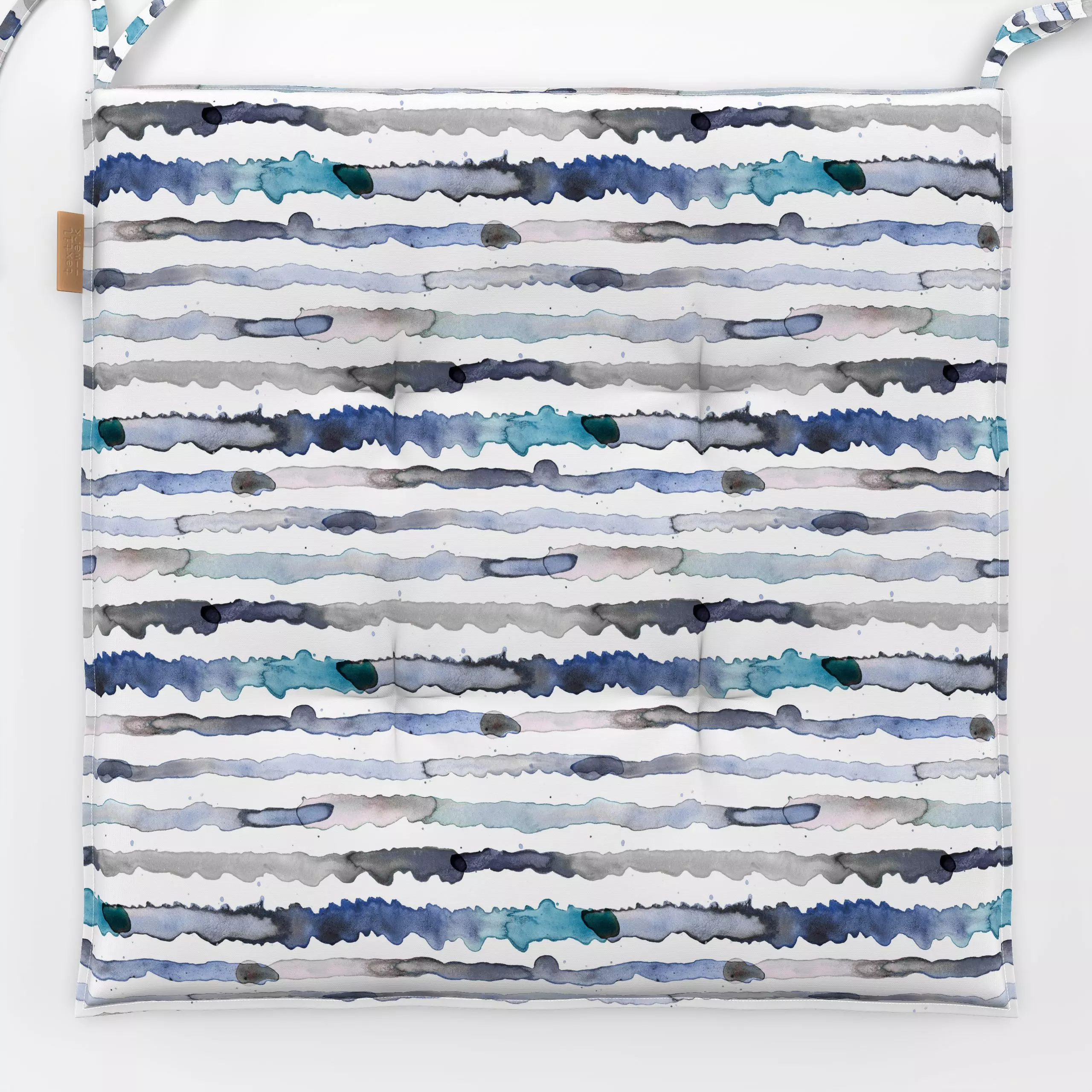 Sitzkissen Watercolor Stripes Sea Waves - Natur & Landschaft, Sommer, Symbole & Muster - von „Ninola Design "; Muster, Aquar...