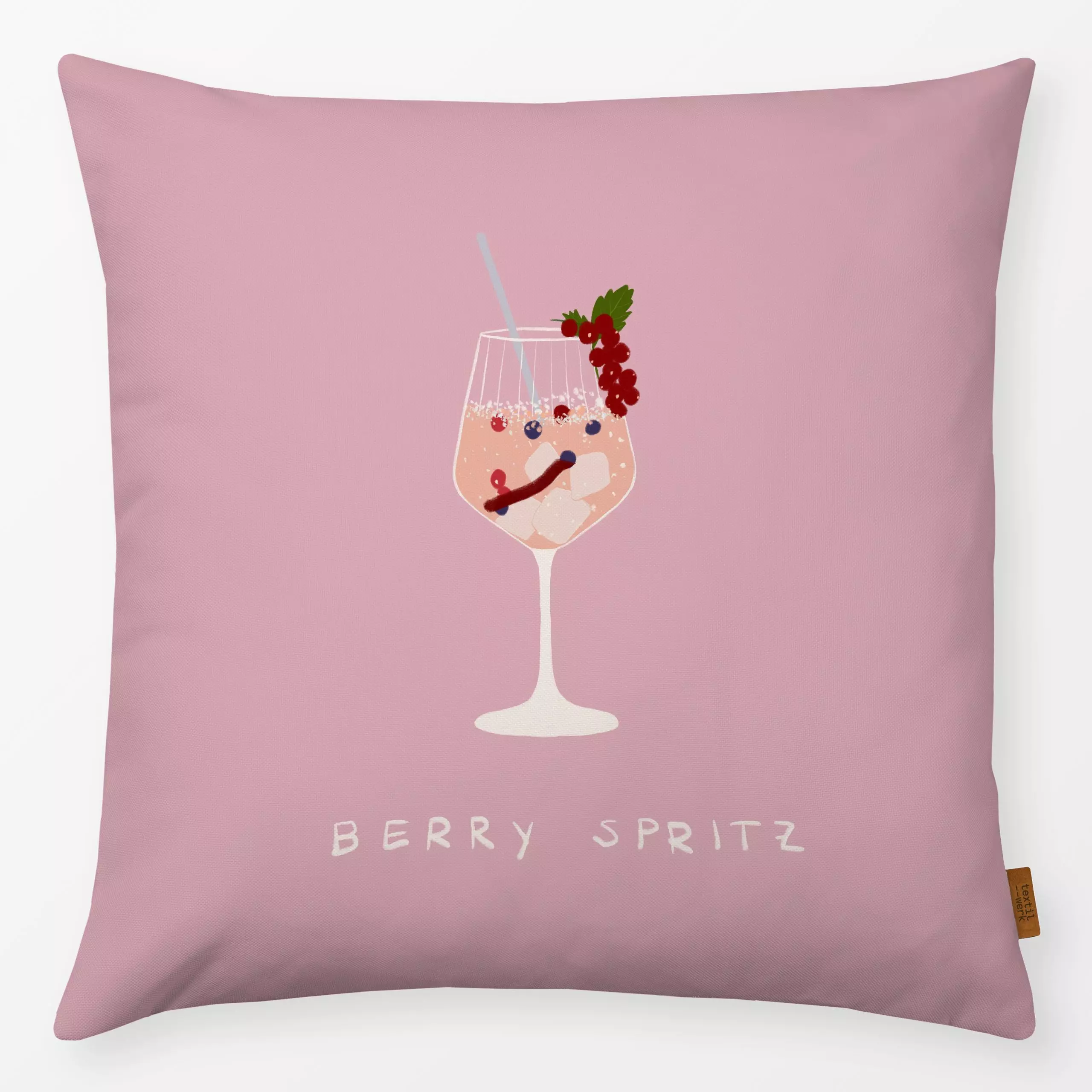 Kissen Berry Spritz - Sommer, Küche, Essen & Trinken - von „Sophie Augustin Illustration"; typo, Handlettering, Sommerlich, ...