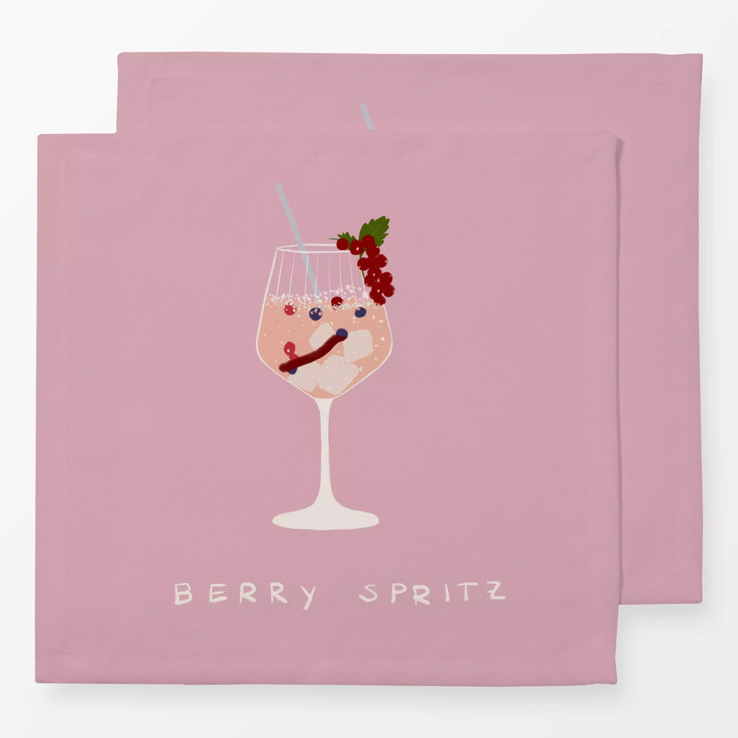 Servietten Berry Spritz - Sommer, Küche, Essen & Trinken - von „Sophie Augustin Illustration"; typo, Handlettering, Sommerli...