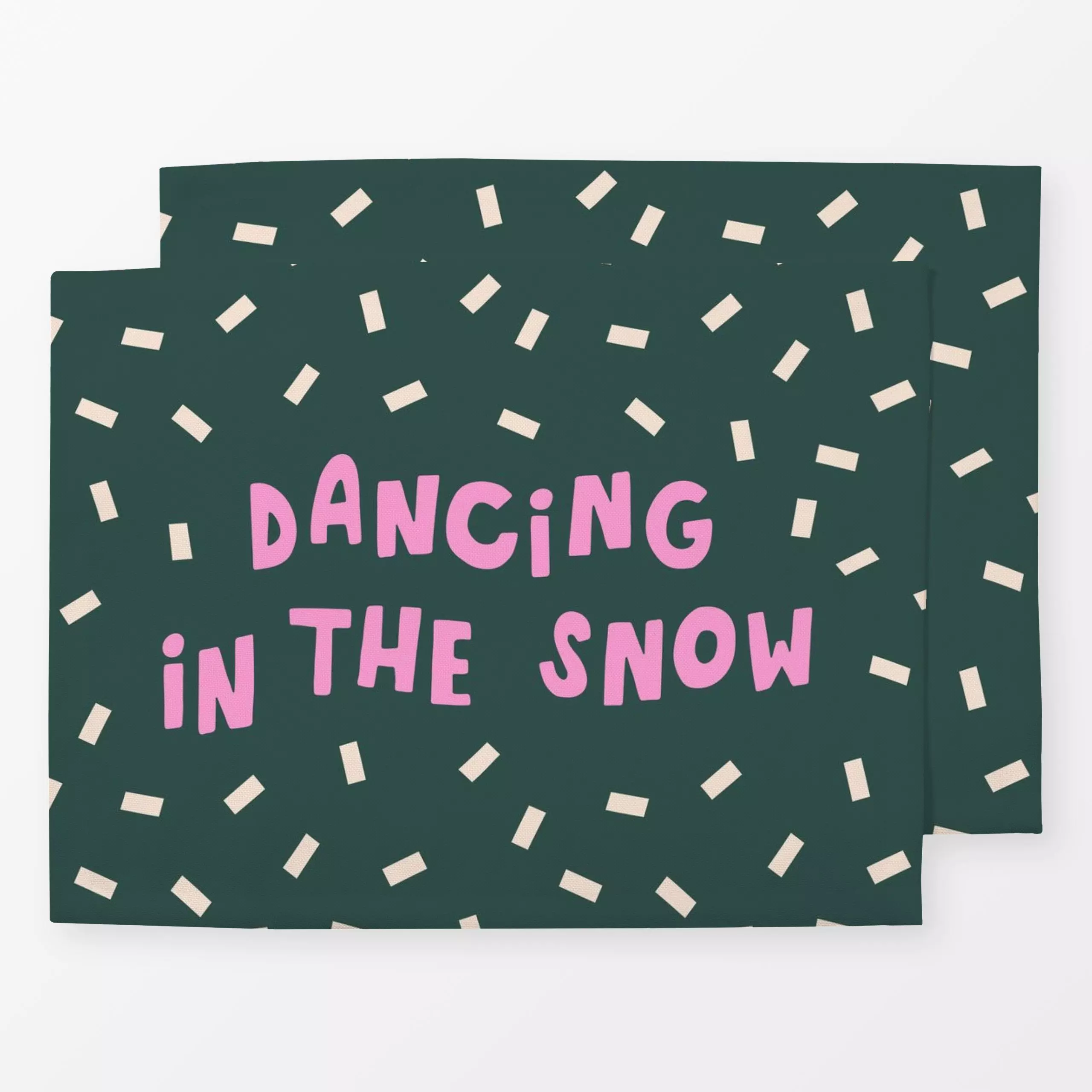 Tischset Dancing in the Snow - Sprüche & Schriftzüge, Winter - von „Maren Gross "; Cozy, xmas, party, winterdeko, geschenkid...