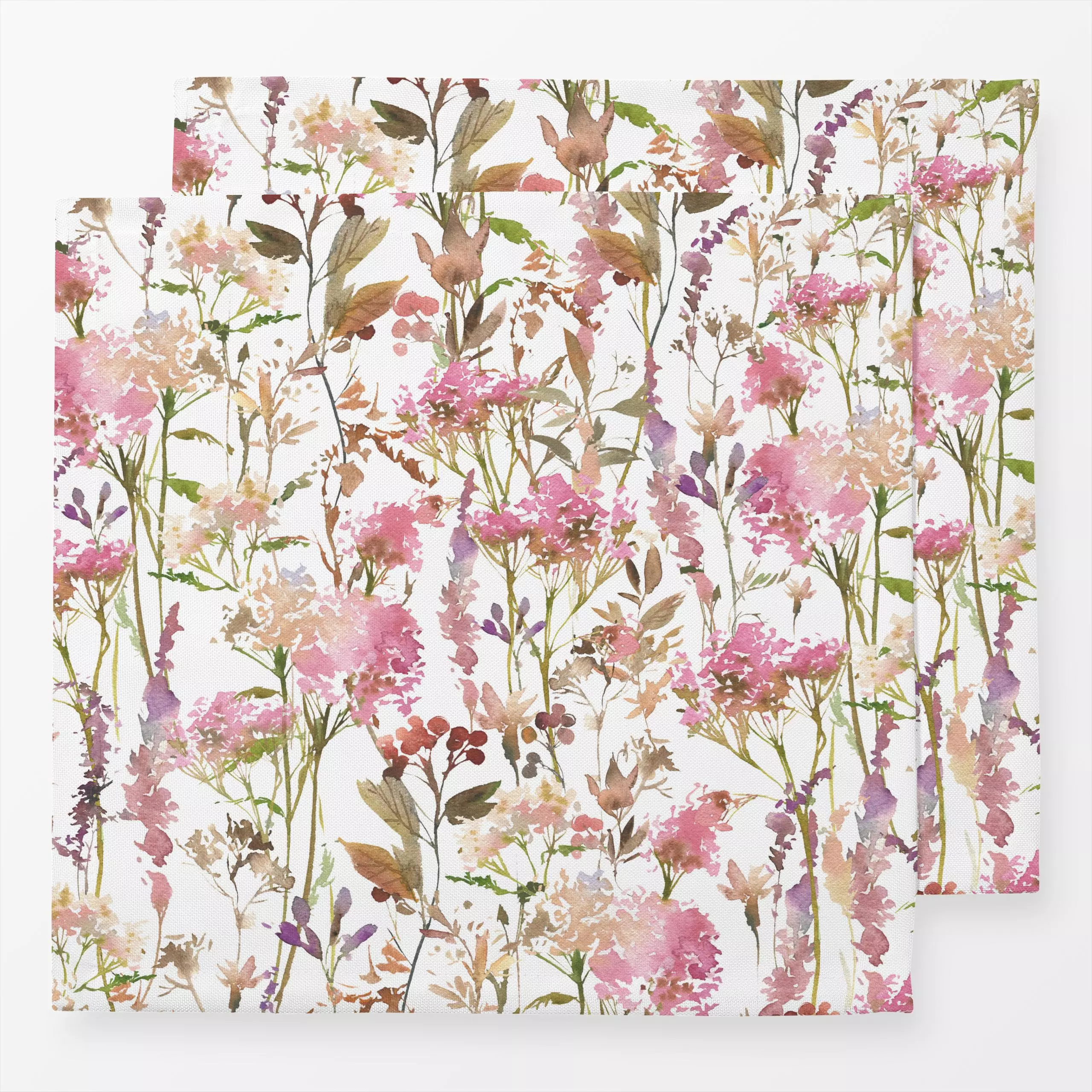 Servietten Rosa Wiesen Gräser - Blumen & Florales, Pflanzen & Botanik - von „Uta Naumann"; Blumen, Blüten, Wildblumen, Somme...