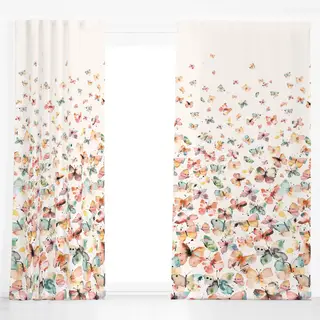 Dekovorhang Schmetterlinge Aquarell Ombre