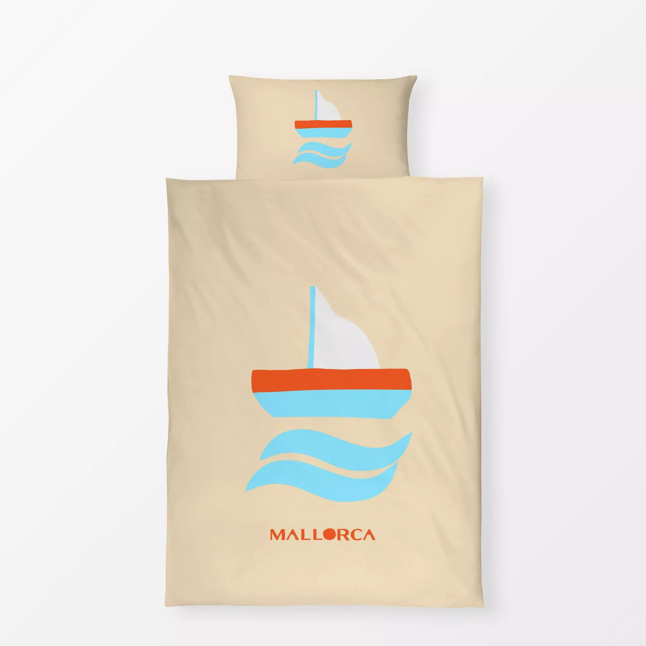 Bettwäsche Mallorca Segelboot No2 - Städte & Länder, Sommer, Reise - von „Ursula Tücks"; Kissen, Meer, Sommer, Boot, Segelbo...