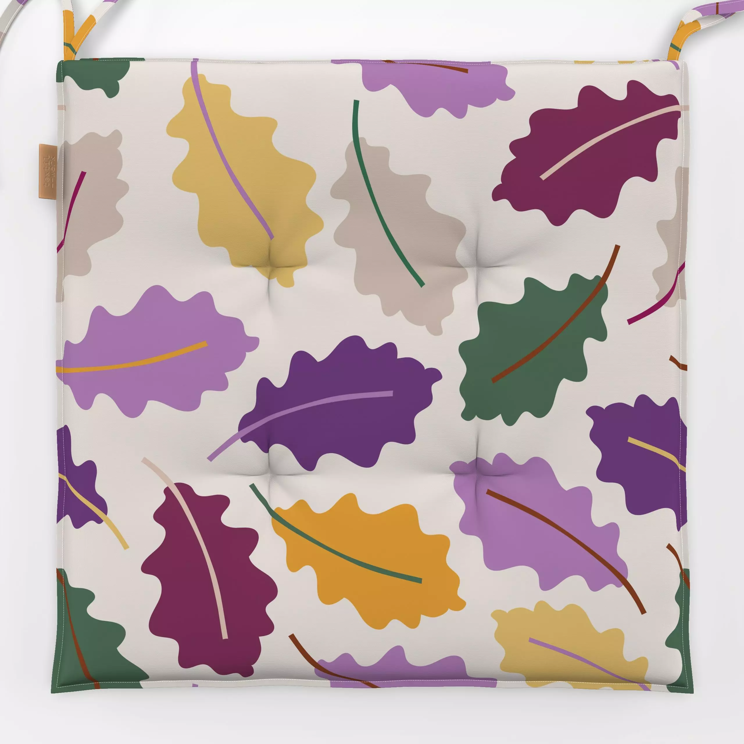 Sitzkissen Fall Love Leaves - Blumen & Florales, Herbst - von „Jana Driver"; Blätter, beige, Herbst, bunt, leaves, janadrive...