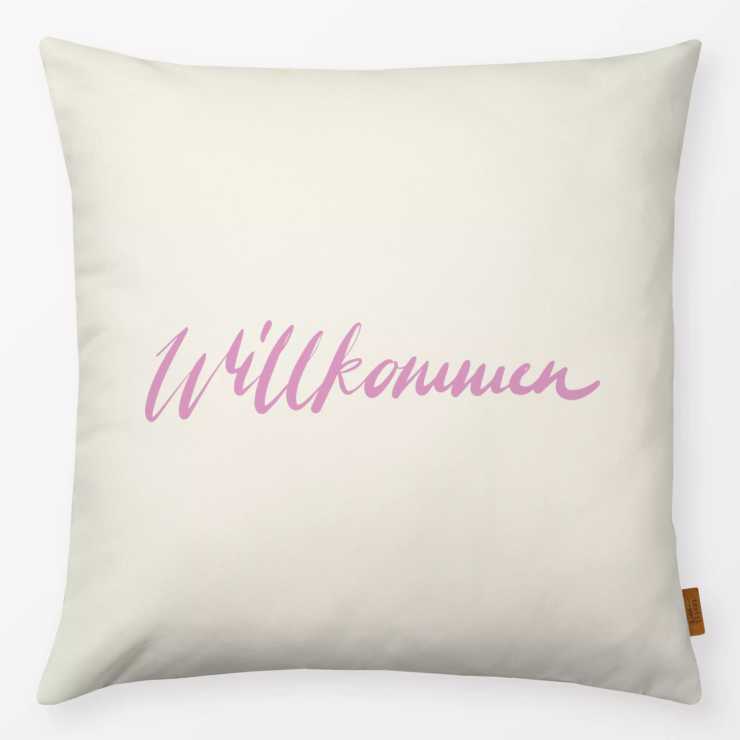 Kissen Willkommen - Sprüche & Schriftzüge - von „Julia Schumacher"; Home, pink, Handlettering, juliaschumacher, zuhause, wil...