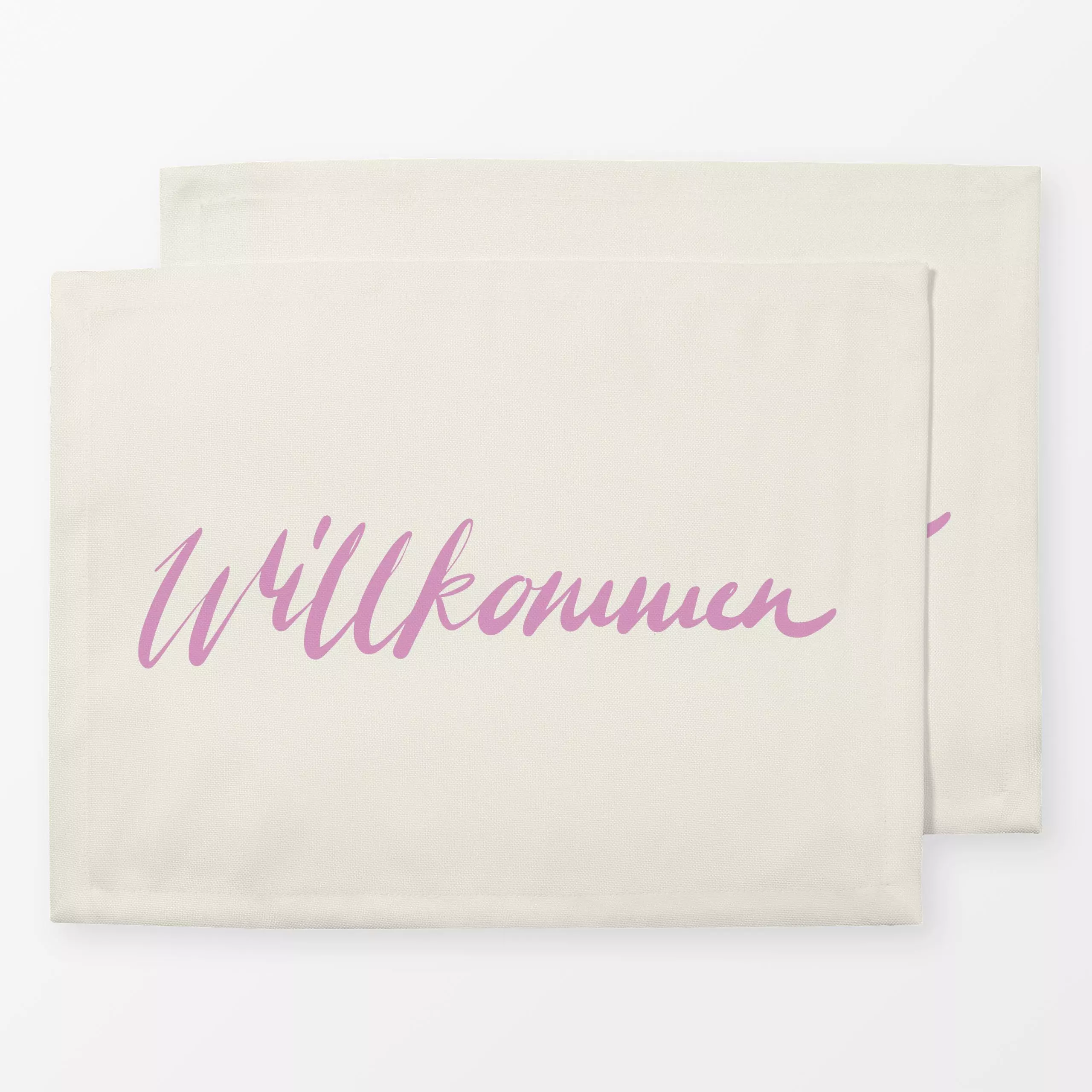 Tischset Willkommen - Sprüche & Schriftzüge - von „Julia Schumacher"; Home, pink, Handlettering, juliaschumacher, zuhause, w...