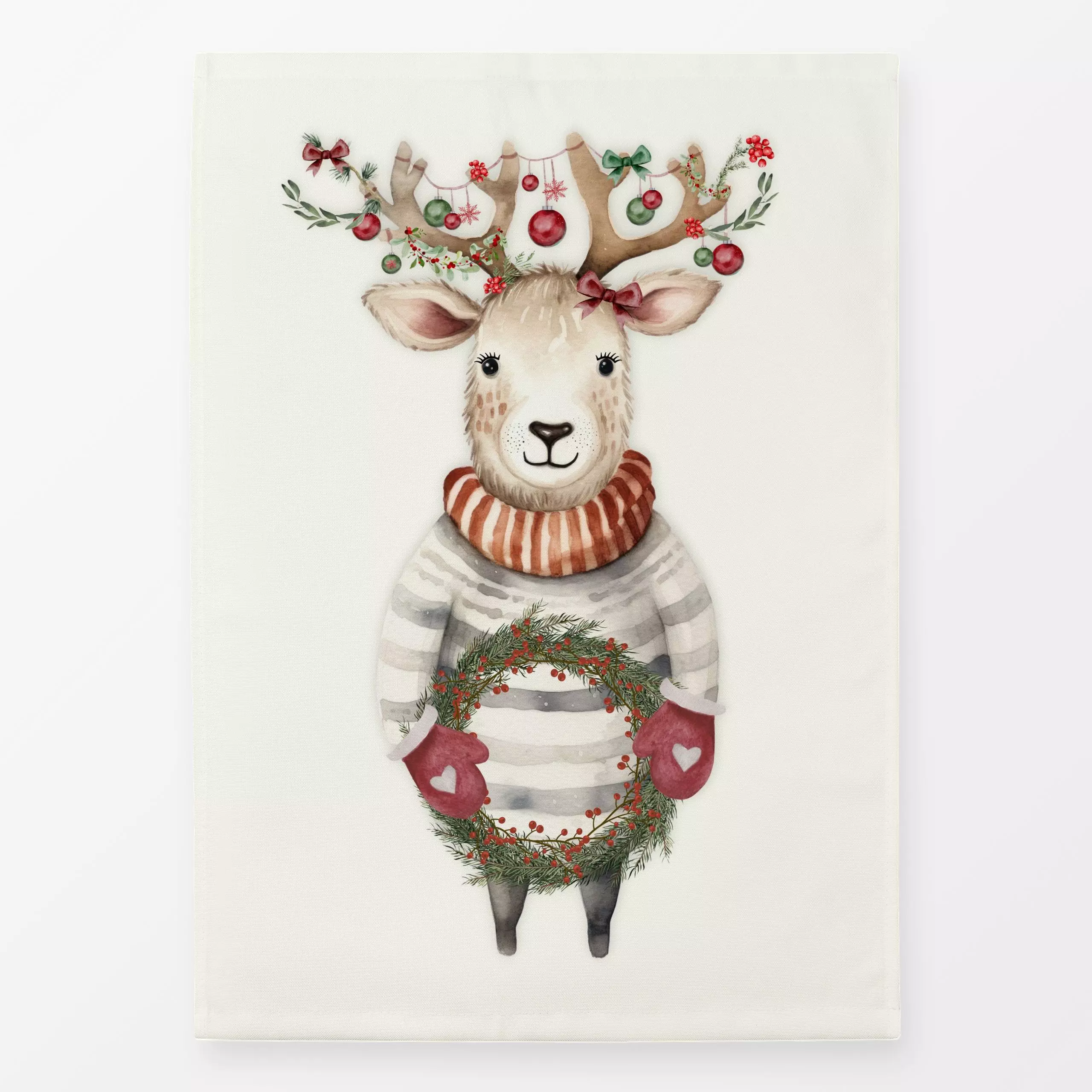 Geschirrtücher Holly Jolly Rentier weiss - Kinderzimmer & Motive für Kinder, Weihnachten, Anlässe - von „Monika Strigel"; Re...
