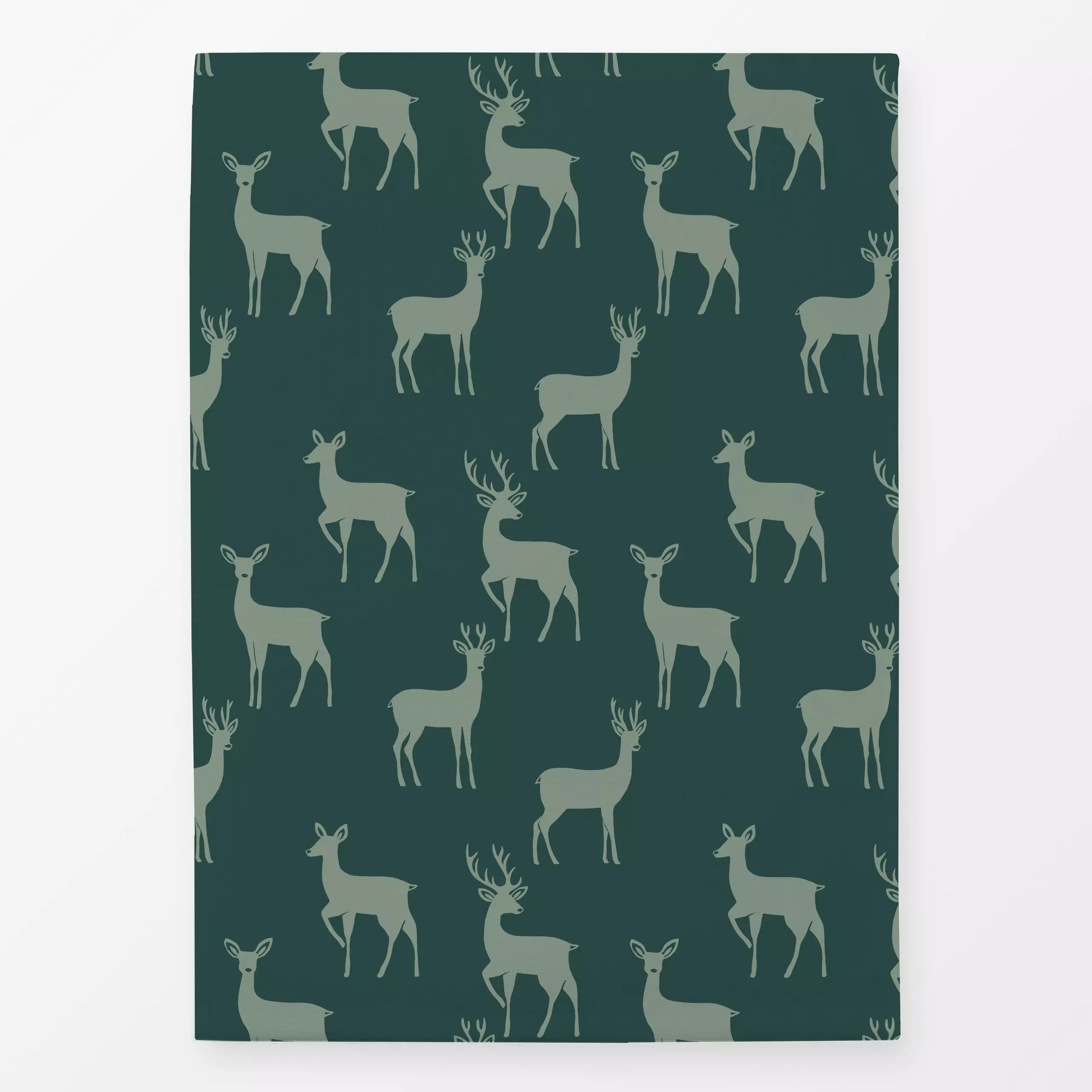 Geschirrtücher Rehe Hirsche grün - Tiere, Weihnachten - von „Studio Kesse"; Wildtiere, Weihnachten, Herbst, Hirsch, Scandi, ...