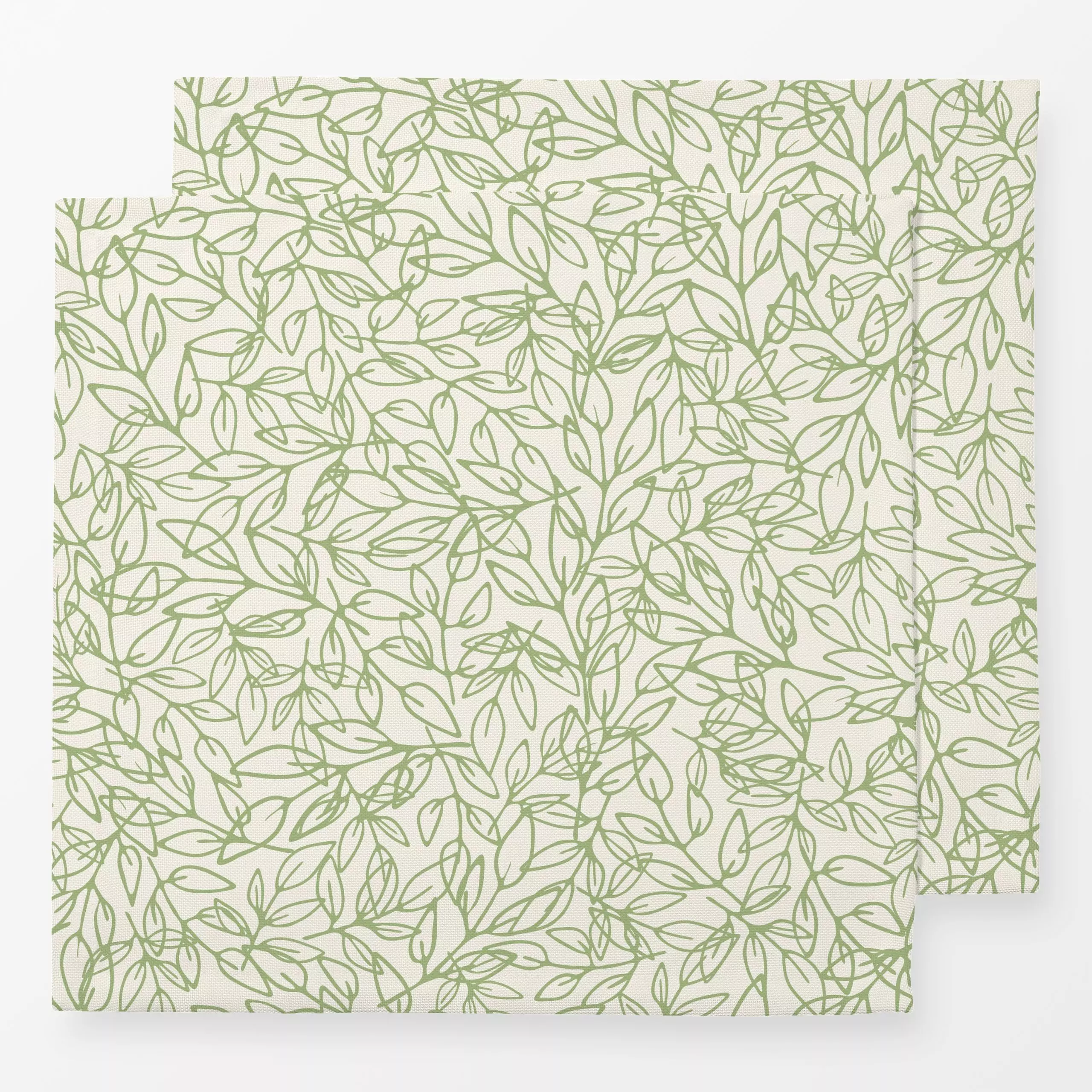 Servietten Zweige beige grün - Frühling, Symbole & Muster, Pflanzen & Botanik - von „Kathrin Woo"; Hygge, modern, verspielt,...