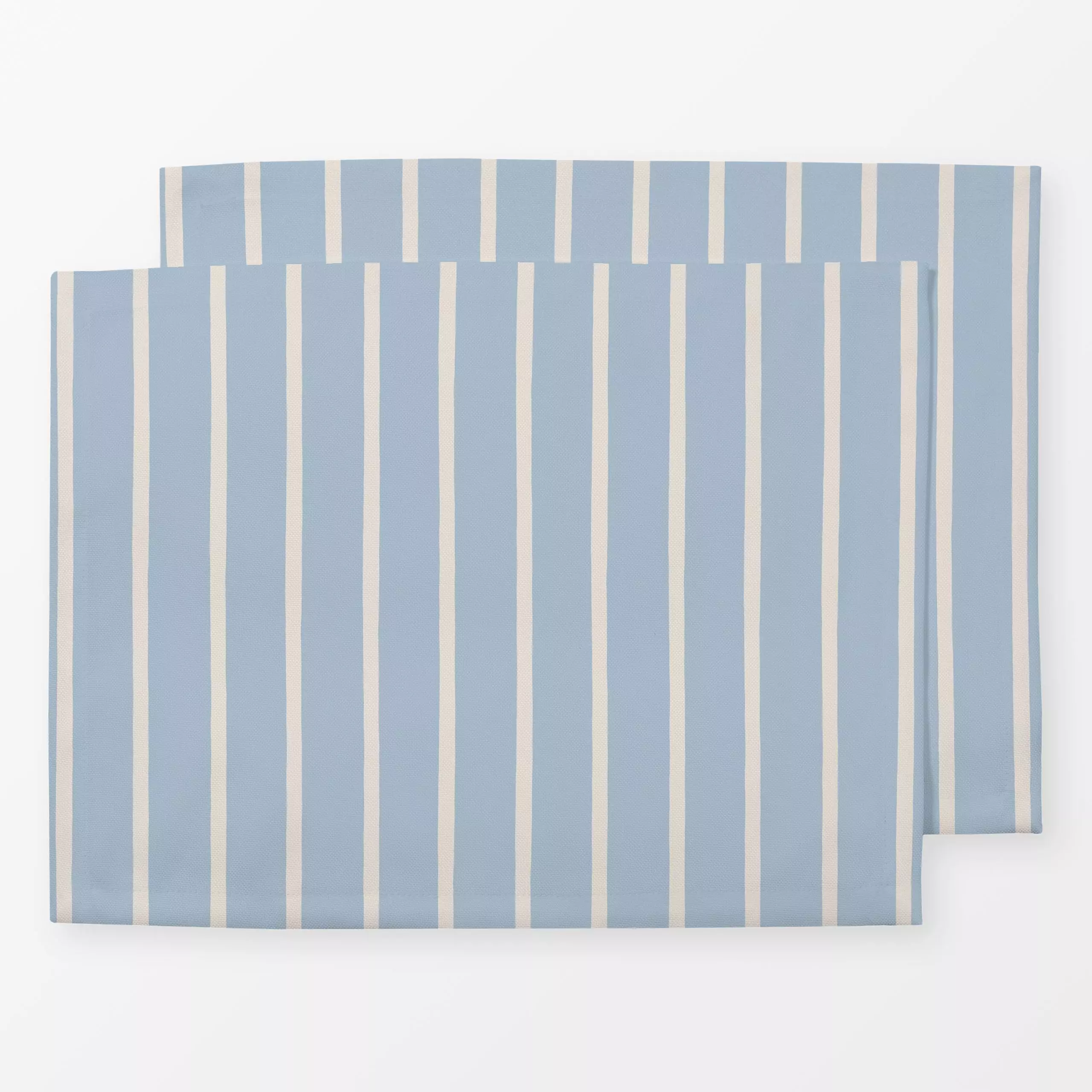 Tischset Schmale Streifen Blau Creme - Symbole & Muster - von „Studio Kesse"; Linien, Streifen, Hygge, Cozy, landhaus, Herbs...