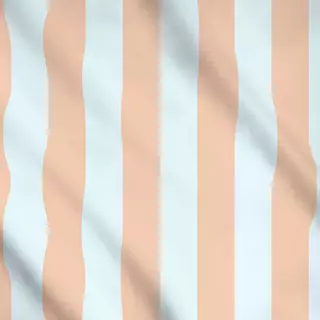 Meterware Apricot Hellblau Streifen Big