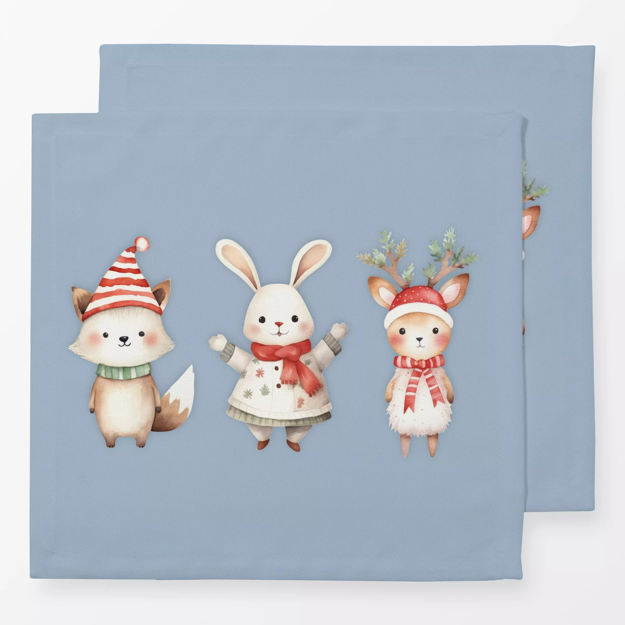 Servietten Holly Jolly Freunde blau - Kinderzimmer & Motive für Kinder, Weihnachten, Retro & Vintage - von „Monika Strigel";...