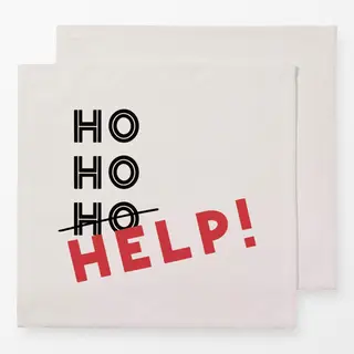 Servietten Ho Ho Help Xmas Lettering