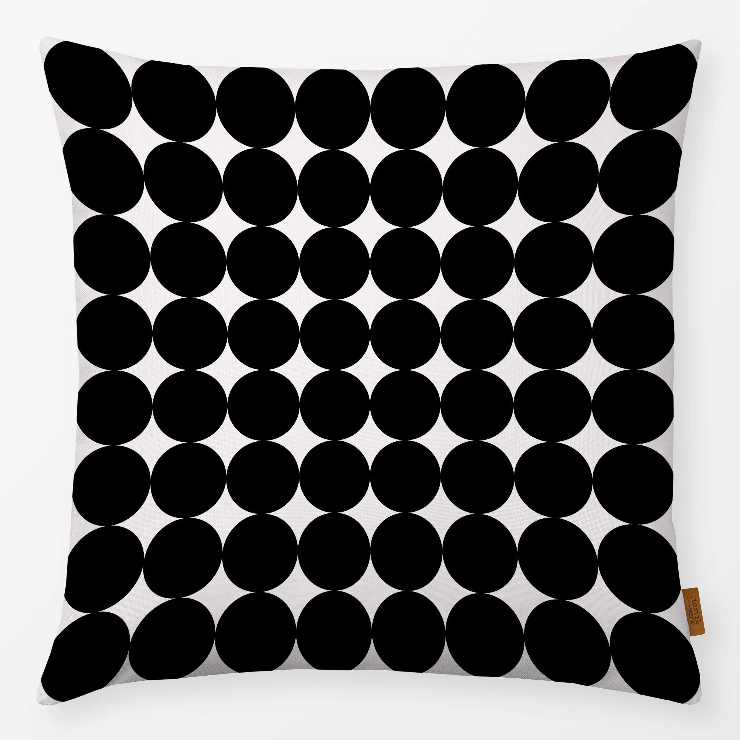 Kissen Punkte groß Schwarz - Symbole & Muster - von „Sophie Augustin Illustration"; Muster, Punkte, Kreise, Dots, schlicht, ...