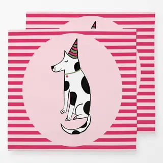 Servietten Hund mit Partyhütchen