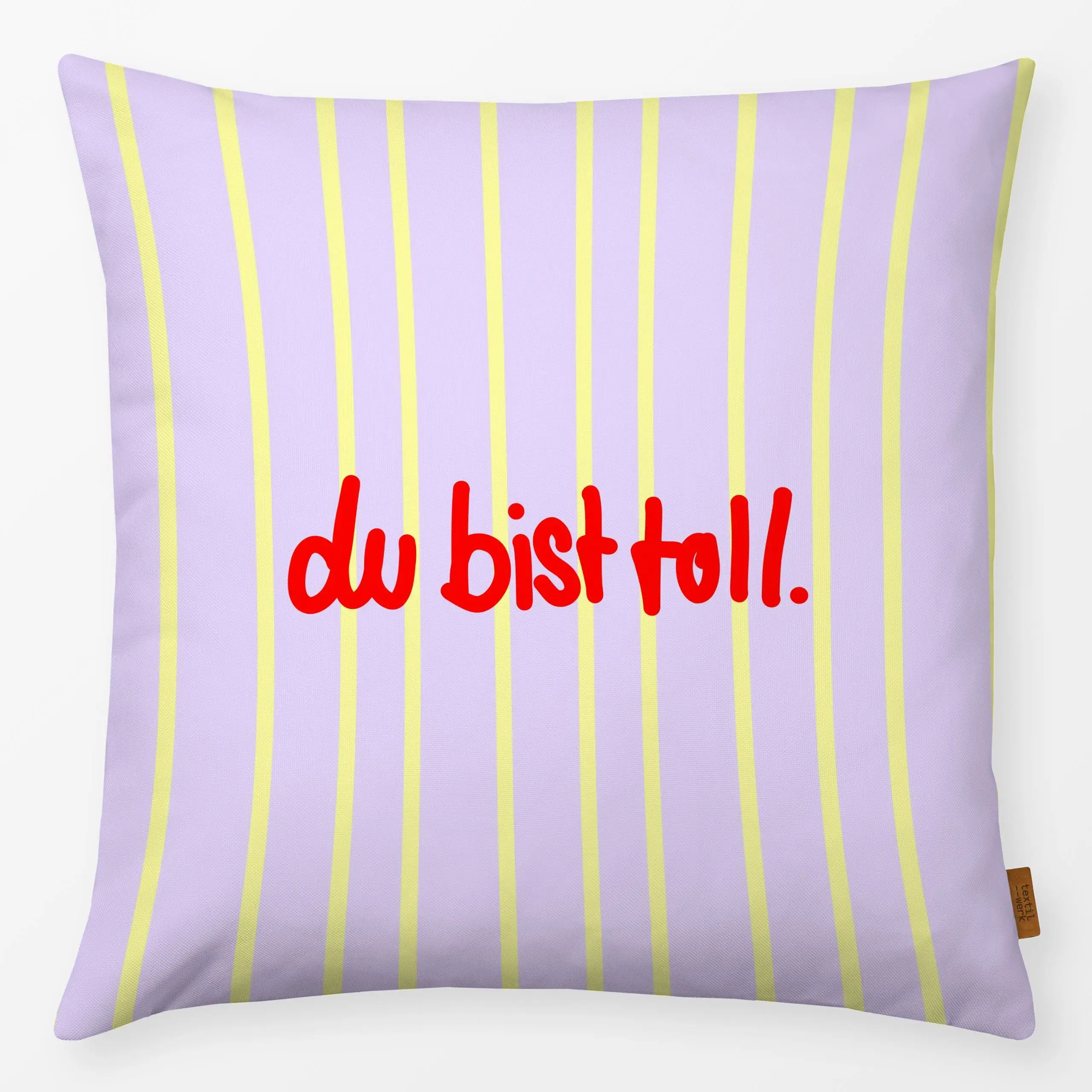 Kissen du bist toll - Liebe, Romantik & Pride, Sommer, Sprüche & Schriftzüge - von „lena marie design"; Illustration, Linien...