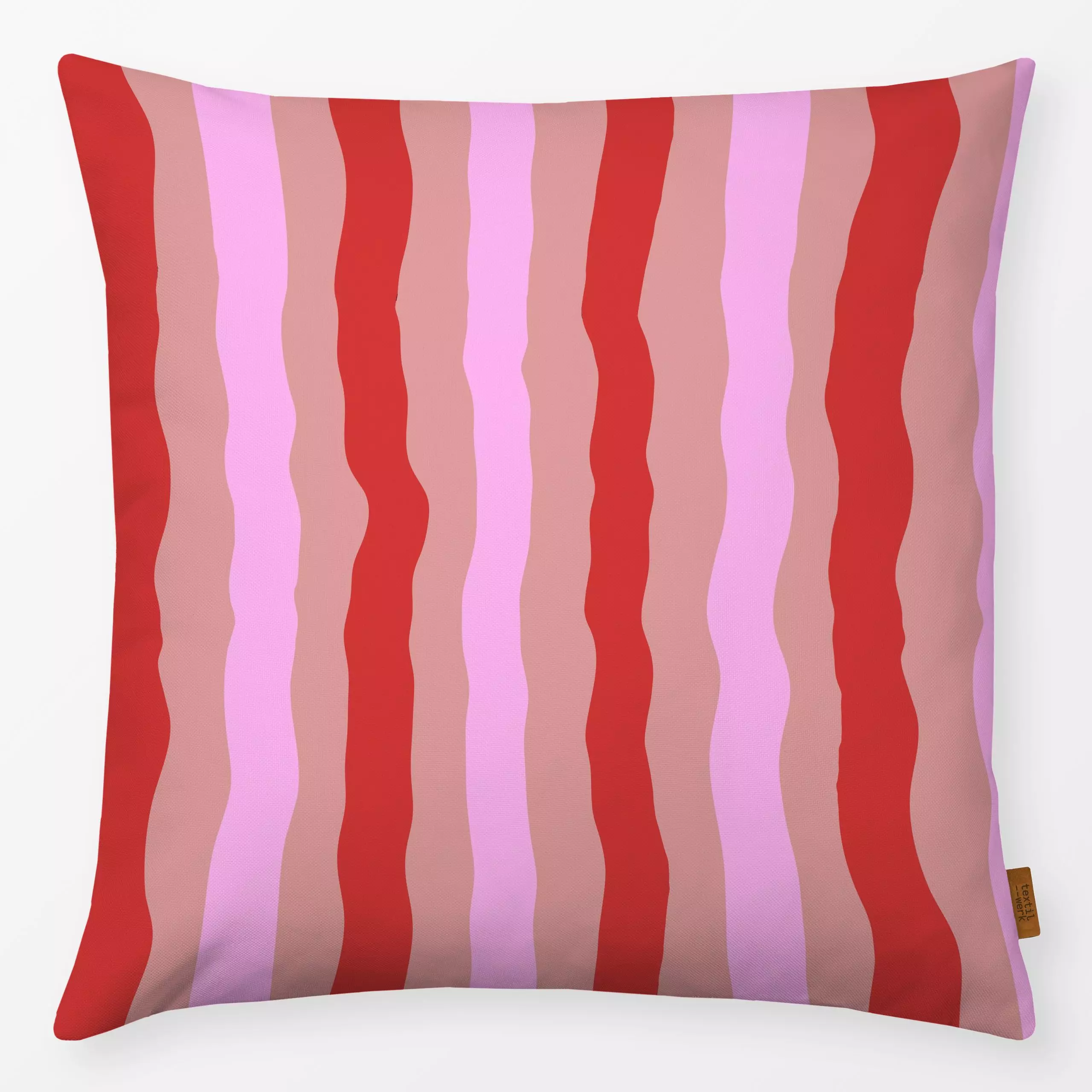 Kissen Stripes Love 1 - Symbole & Muster - von „Studio Memb"; Muster, linie, abstrakt, Streifen, Protea, pink, gestreift