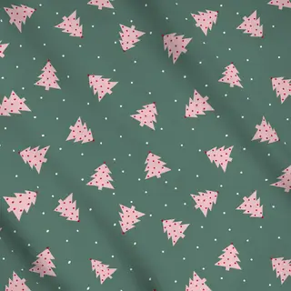 Meterware Xmas - Weihnachtsbaum rosa