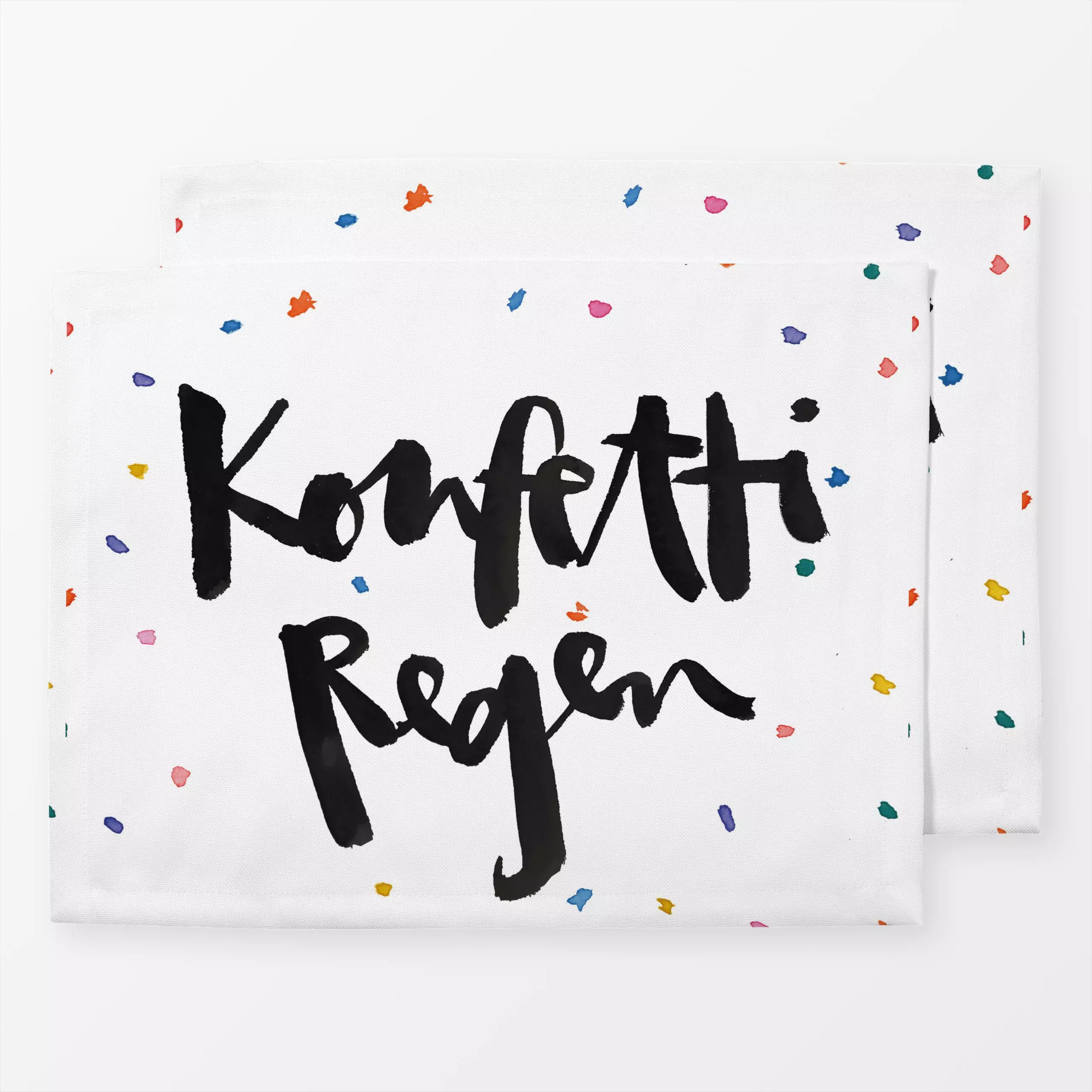 Tischset Konfettiregen, Spruch, von brushmeetspaper