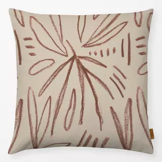 Kissen Ethno Allover braun Leaf