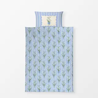Bettwäsche Schneeglöckchen blau