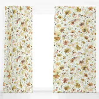 Dekovorhang Cottage Rustikal Blumen Herbst