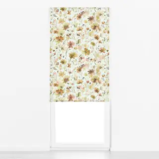 Raffrollo Cottage Rustikal Blumen Herbst