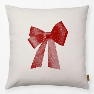 Kissen Schleife Glitzer Rot