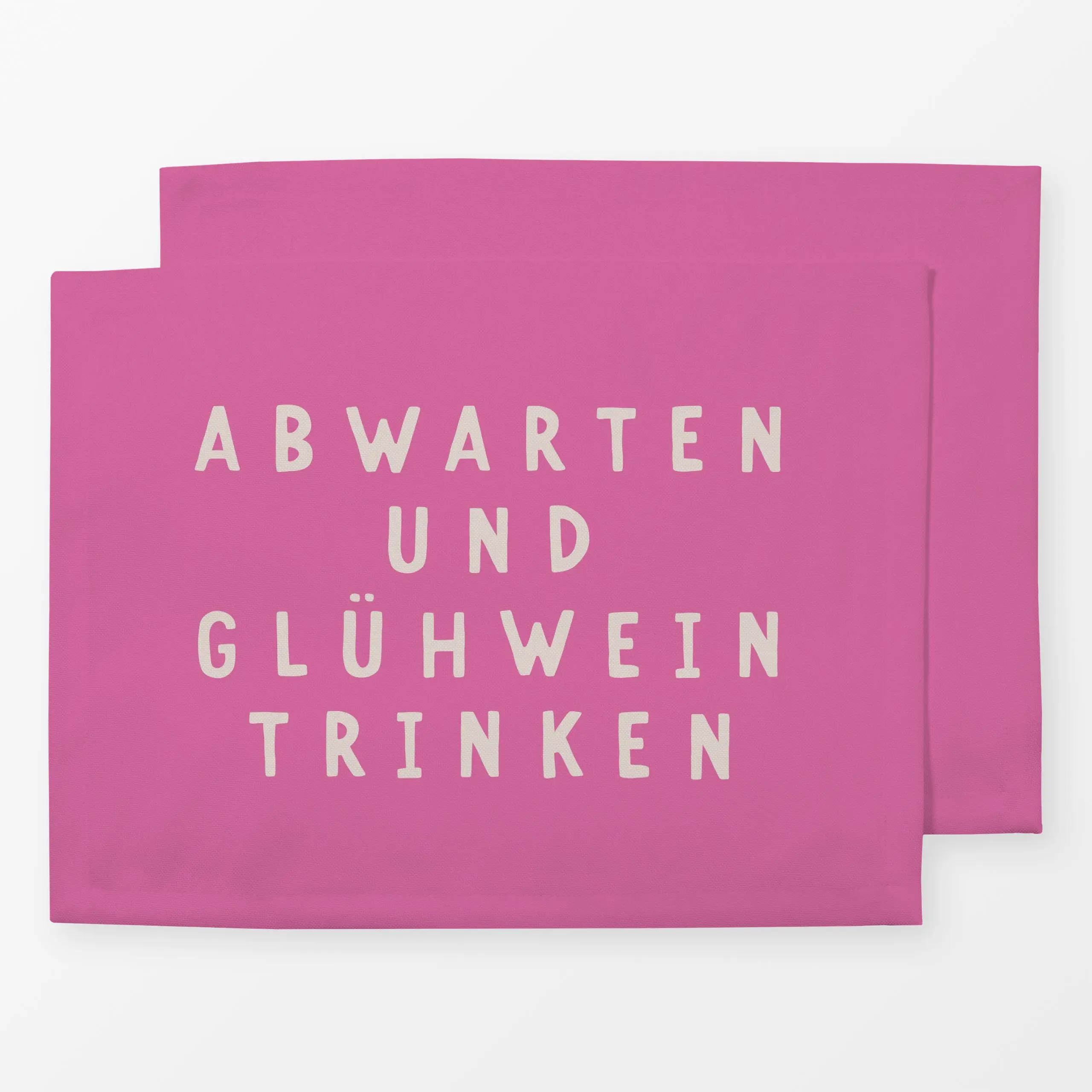 Tischset Glühwein trinken pink - Weihnachten, Winter - von „Studio Kesse"; Weihnachten, beige, pink, weihnachtlich, weihnach...