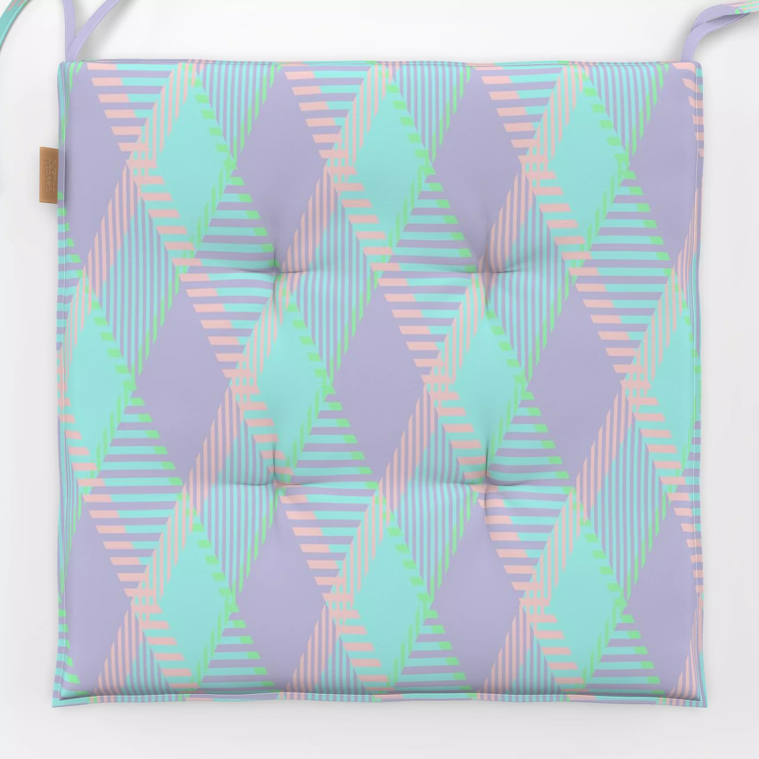 Sitzkissen Caro türkis - Symbole & Muster - von „duundich"; boho, hippie, Muster, linie, Linien, altrosa, graphisch, Farbver...