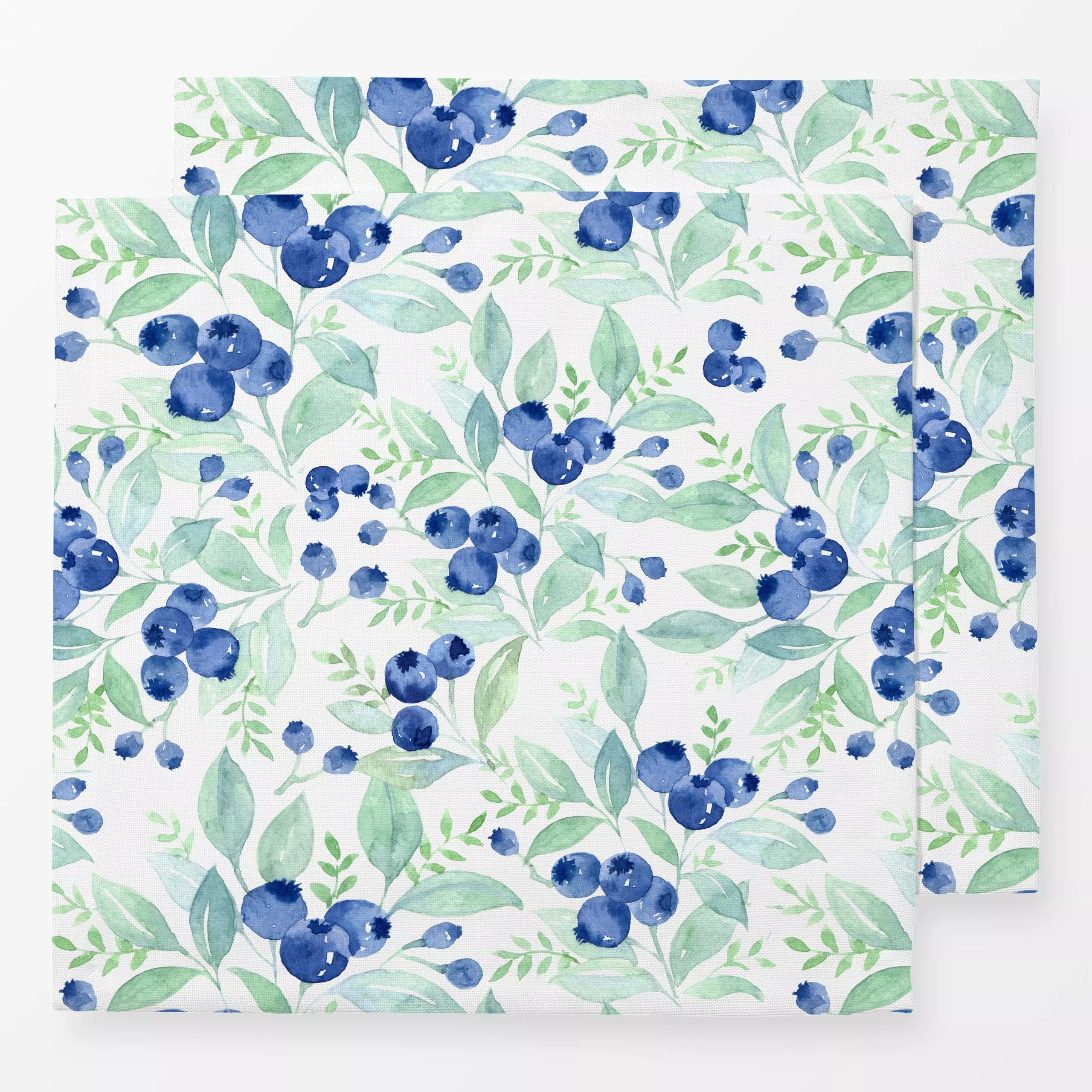 Servietten Heidelbeeren - Blumen & Florales, Sommer, Pflanzen & Botanik - von „Uta Naumann"; Muster, Wasserfarben, Garten, B...