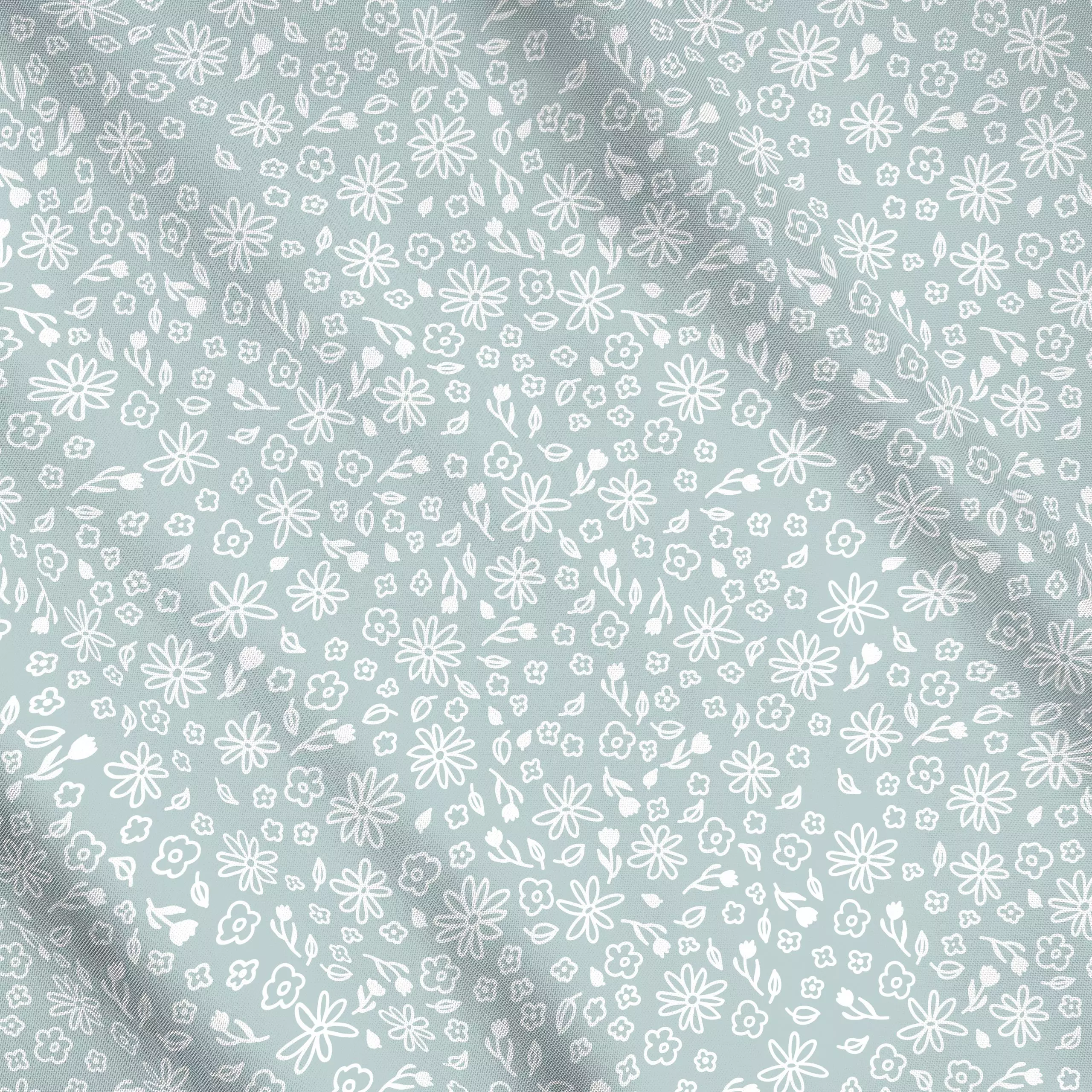 Meterware Sommerblümchen Muted Mint, Blumen, fürs Kinderzimmer, Sommer, von Katrin Graff