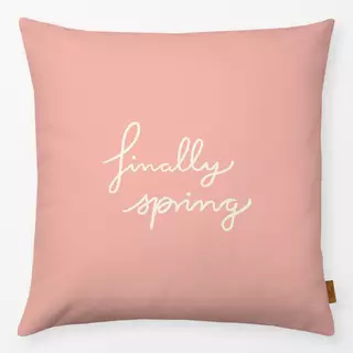 Kissen Frühling Spruch rosa beige