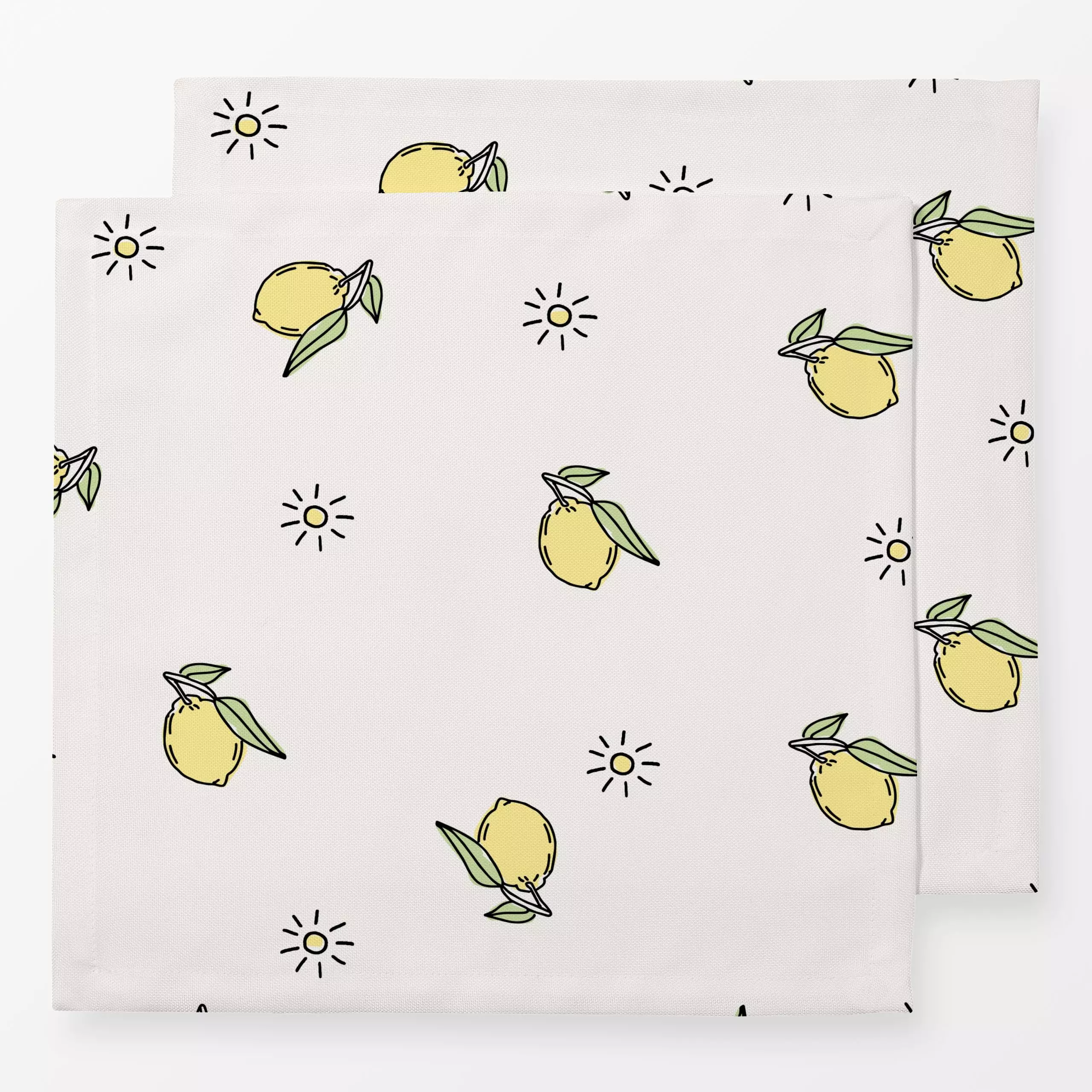 Servietten Zitronen Muster Gelb - Sommer, Symbole & Muster - von „textilwerk"; Muster, Sonne, Sommer, summer, minimalistisch...