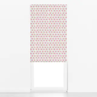 Raffrollo Blumenmuster Beige Pink