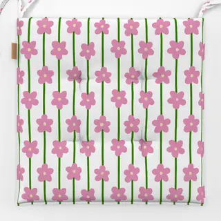 Sitzkissen Blumenmuster Beige Pink