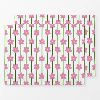 Tischset Blumenmuster Beige Pink