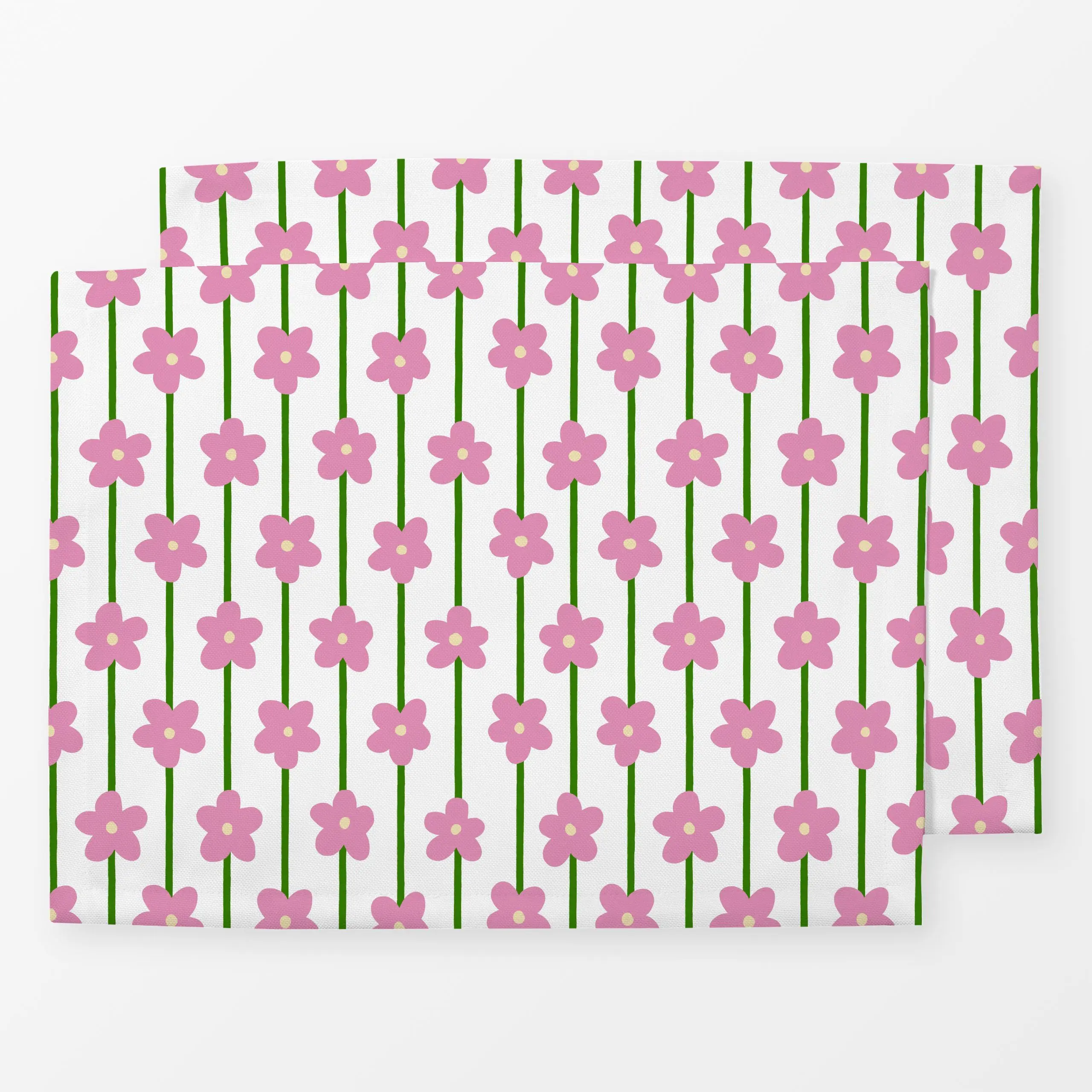 Tischset Blumenmuster Beige Pink, Blumen, gemustert, Frühling, von Sophie Augustin Illustration