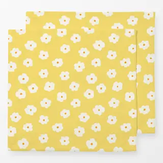 Servietten Blümchen gelb weiß