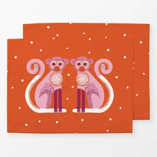 Tischset Affen orange