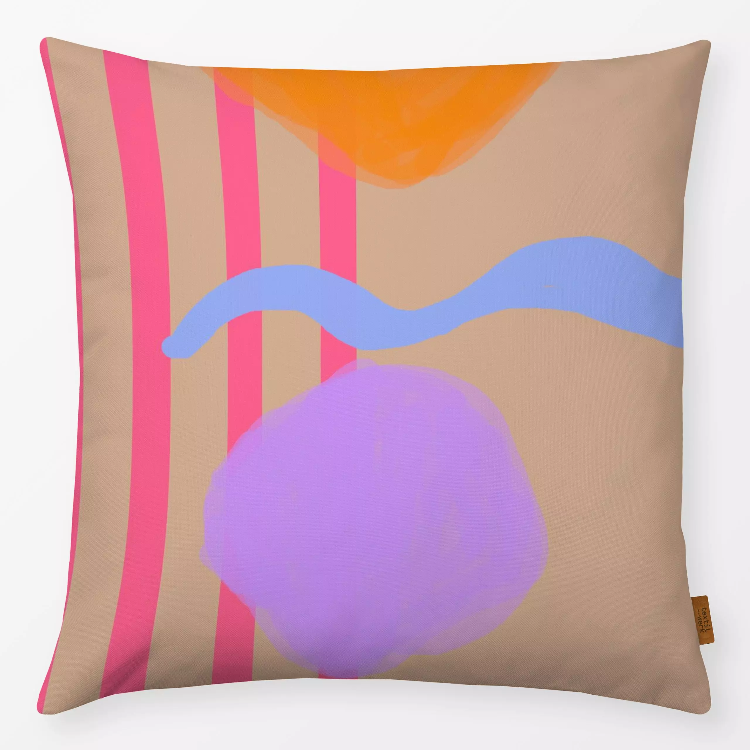 Kissen Soft lila - Symbole & Muster - von „Ute Arnold"; Streifen, pink, lila