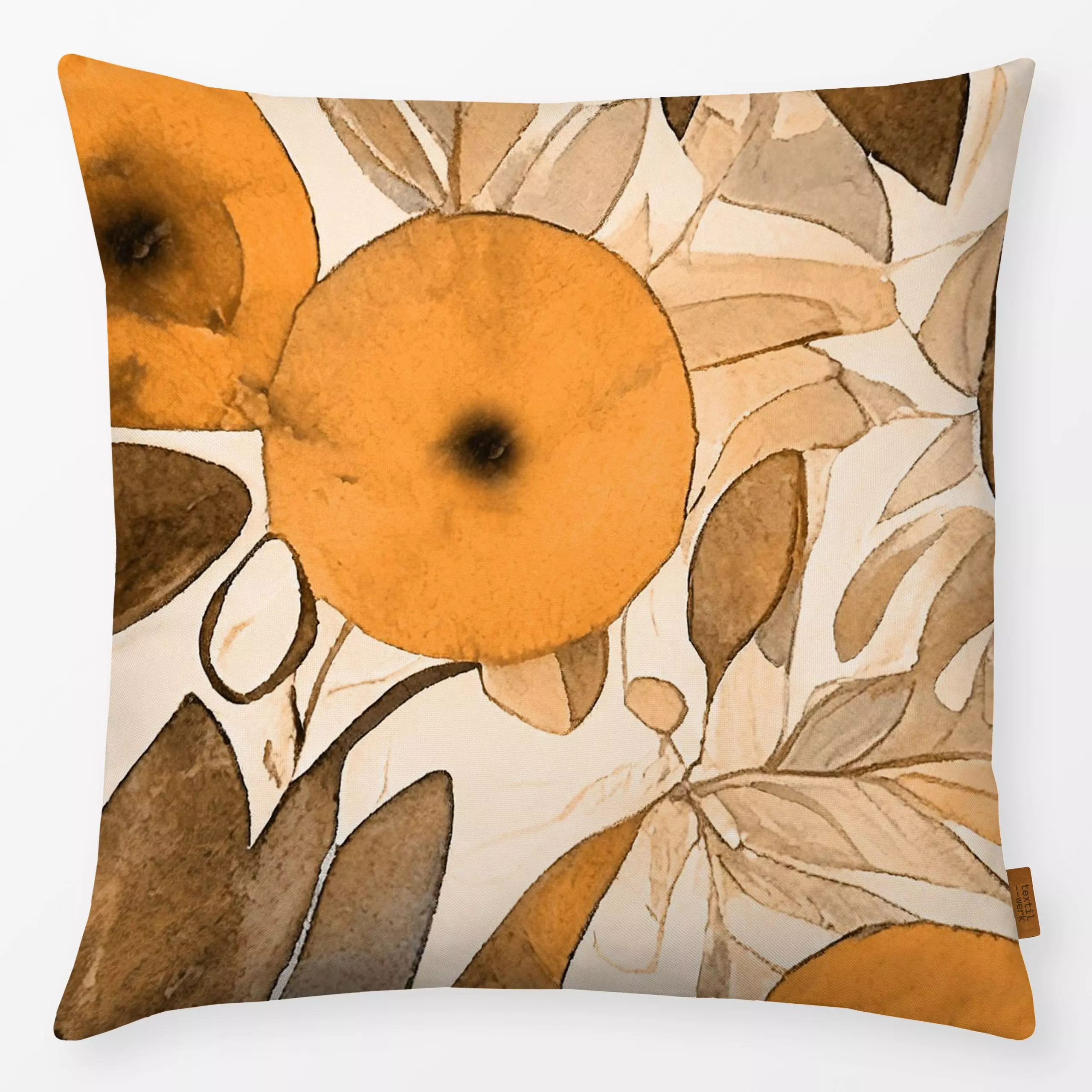 Kissen Floral Abstract - Blumen & Florales, Pflanzen & Botanik - von „Andrea Haase"; Natur, Trockenblumen, Blumen, Orange, f...
