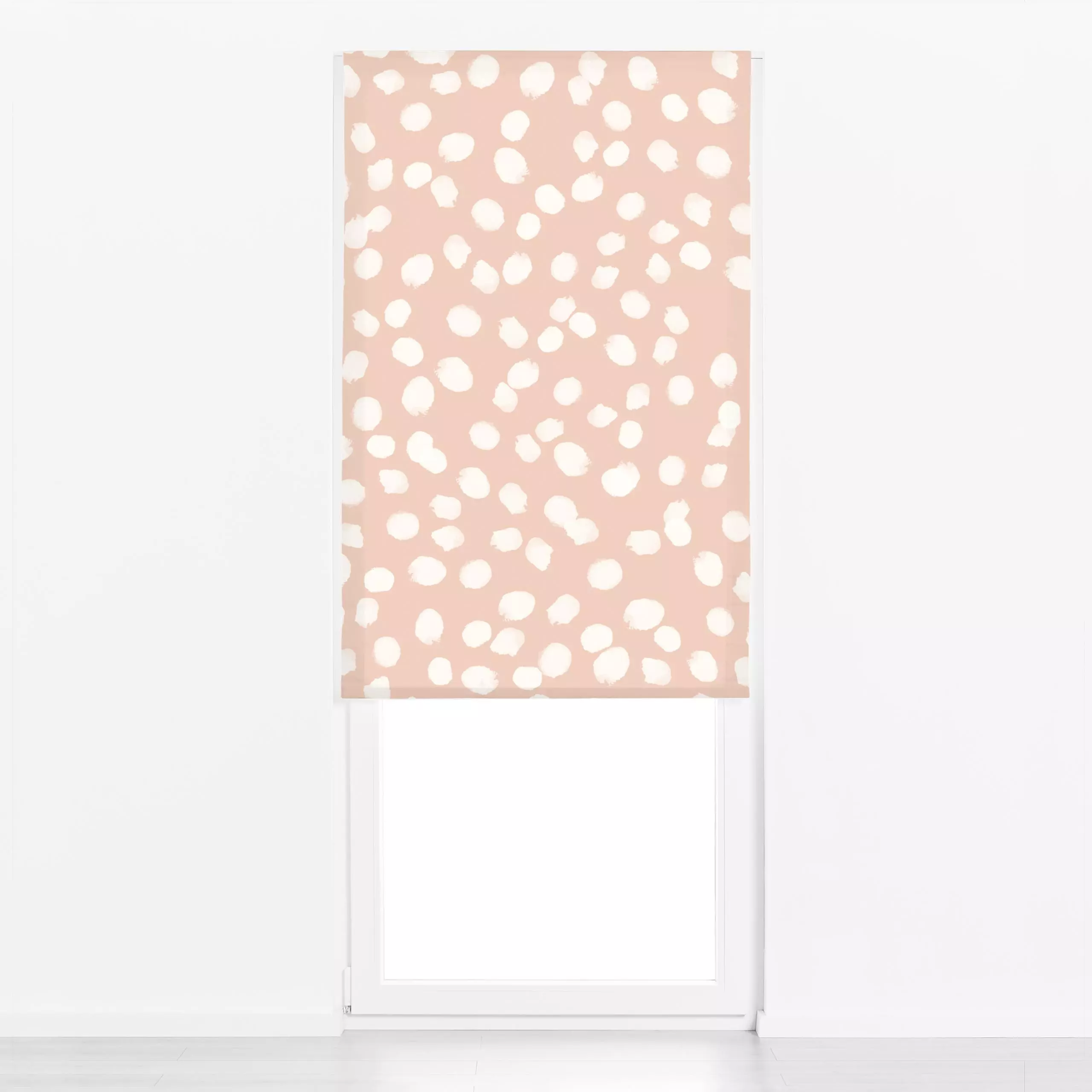 Raffrollo Herbst Tupfen - Herbst, Symbole & Muster - von „Uta Naumann"; boho, Wasserfarben, minimal, Punkte, Pfirsisch, Hygg...