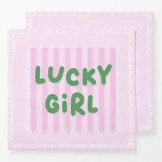 Servietten Lucky Girl Pink Rosa Streifen
