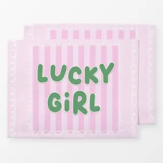 Tischset Lucky Girl Pink Rosa Streifen