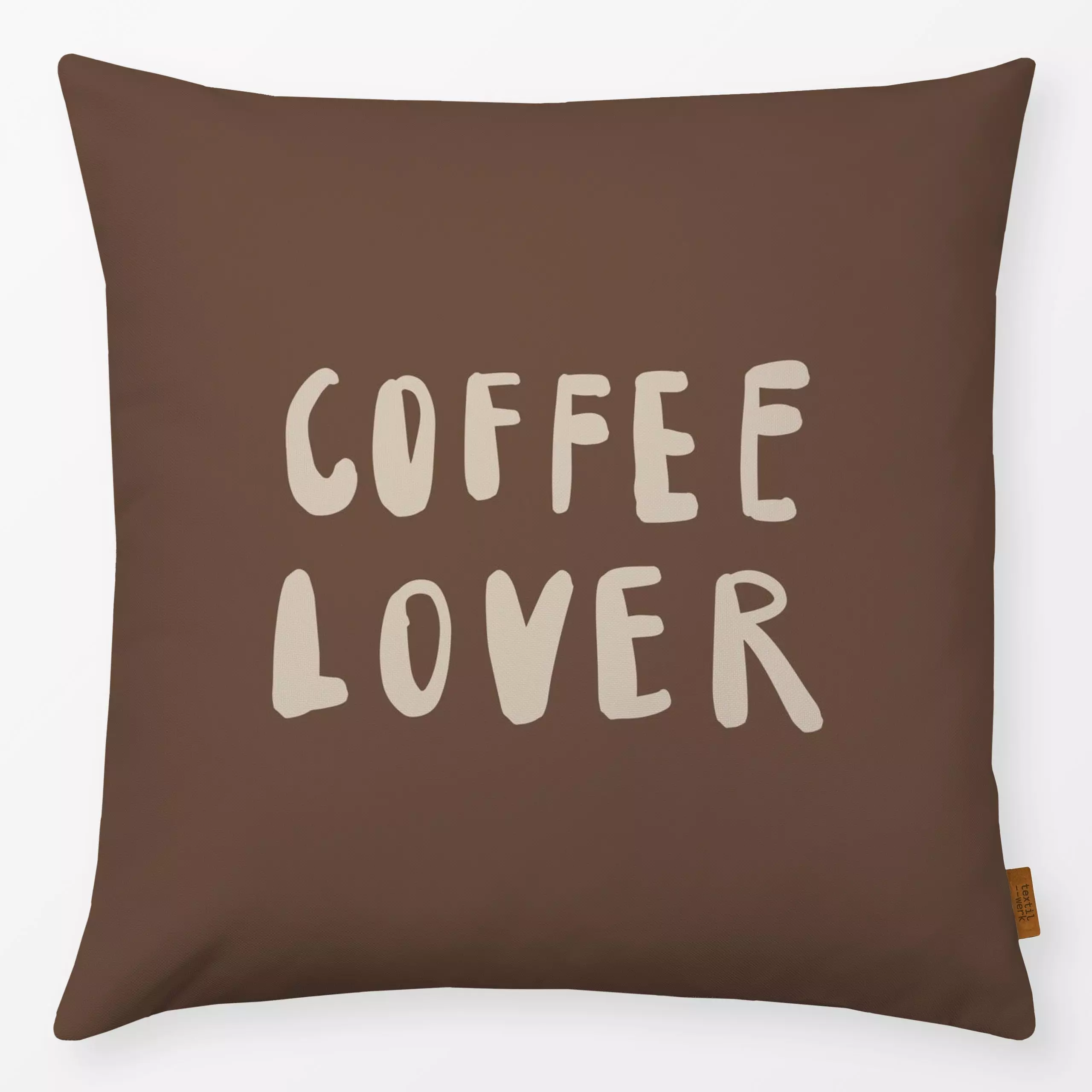 Kissen Coffee Lover Lettering - Küche, Essen & Trinken - von „Kruth Design"; Kaffee, Geschenk, spruch, Spruchkissen, Espress...