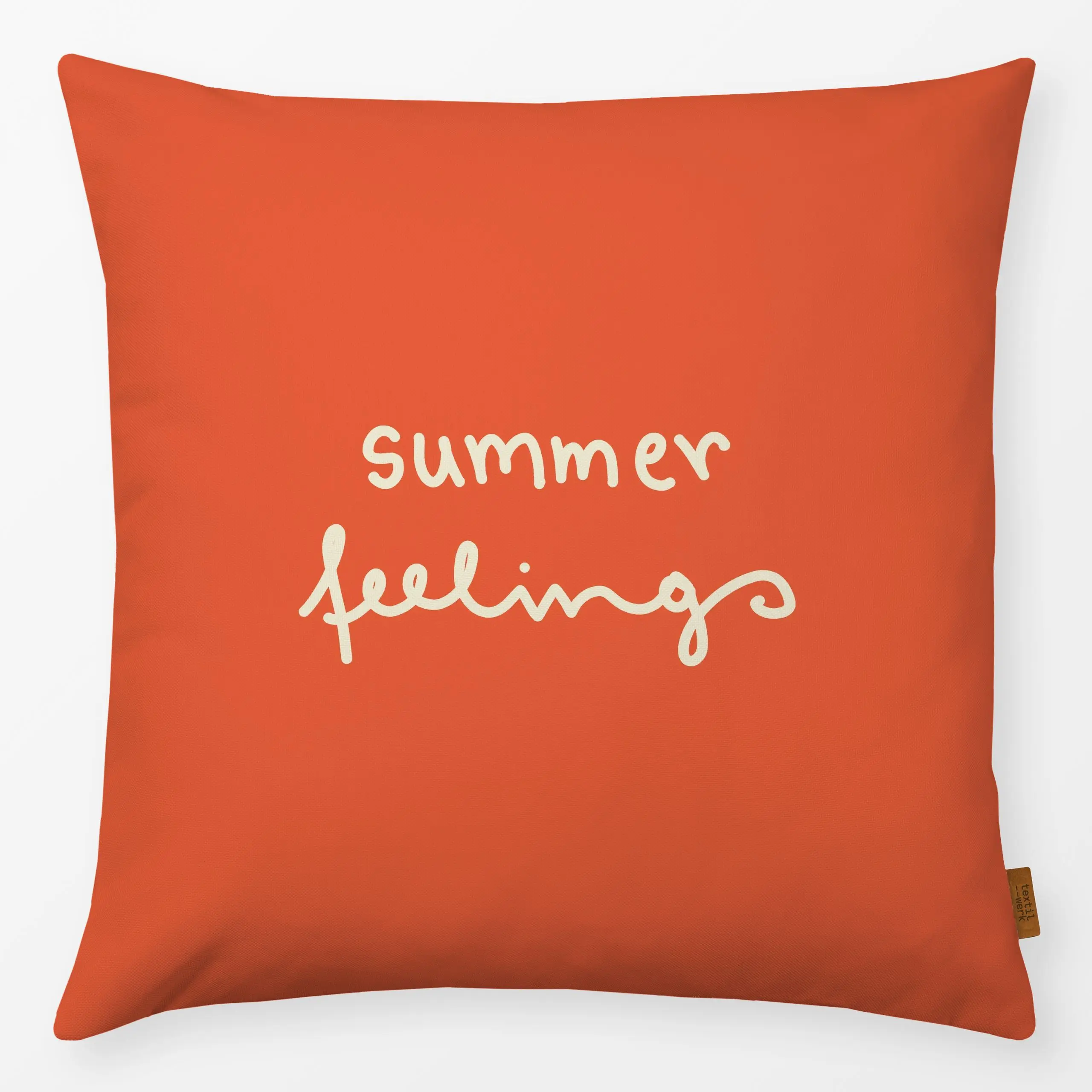 Kissen Mountain Summer Feelings - Sommer, Sprüche & Schriftzüge - von „Julia Schumacher"; minimal, summer, Handschrift, Summ...