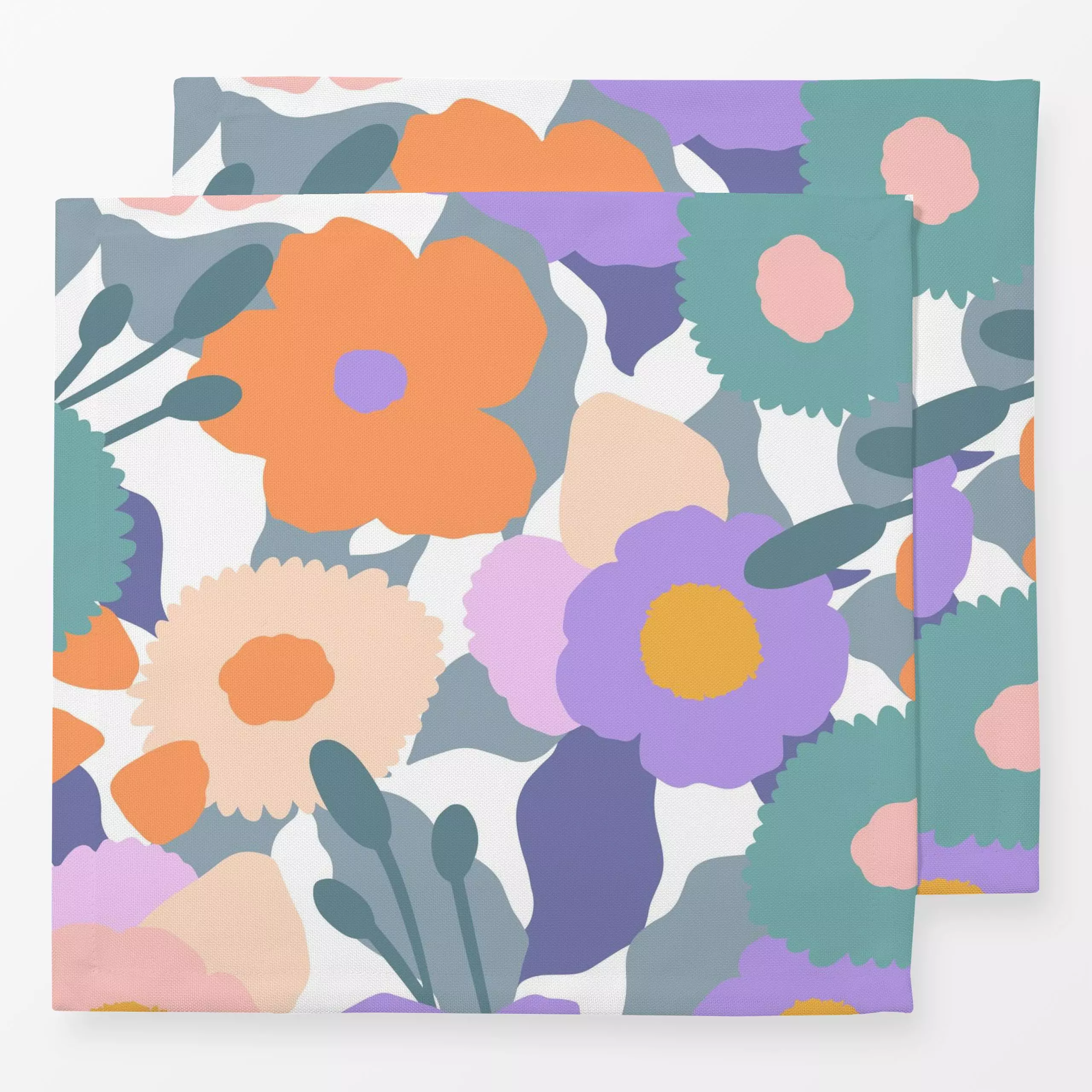 Servietten Statement floral - Blumen & Florales, Sommer - von „Sara Maria"; Kissen, bunt, Nordisch, Happy, scandinavisch, co...